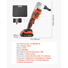 Cordless Metal Nibbler, with 18 V 2000 mAh Battery, 1200 RPM Brushless Motor, Electric Nibbler Metal Cutter with Plastic Carrying Case for Cutting Stainless Steel, Aluminum, and Copper Sheet