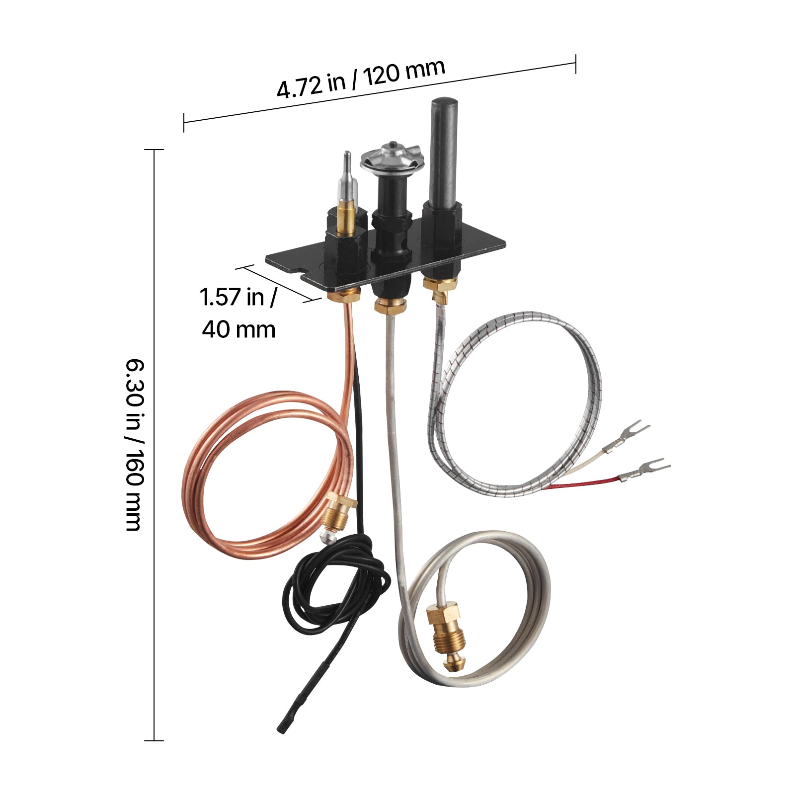 Gas Pilot Assembly, OE 10002265, 10002264, SRV10002264 Fireplace Gas Pilot Assembly, Natural Gas & LPG Ignition Replacement, Fit Majestic, Vermont Castings, Temco, Dutchwest, Monessen, Century