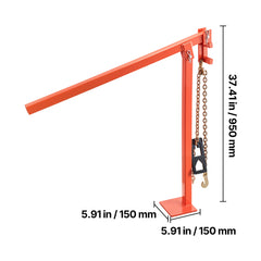 36 in T Post Puller, Heavy Duty Fence Post Pullers with Puller Plate & 47 in Lifting Chain, Labor-Saving T-Post Remover Tool for Round Fence Posts, Sign Posts & Tree Stumps