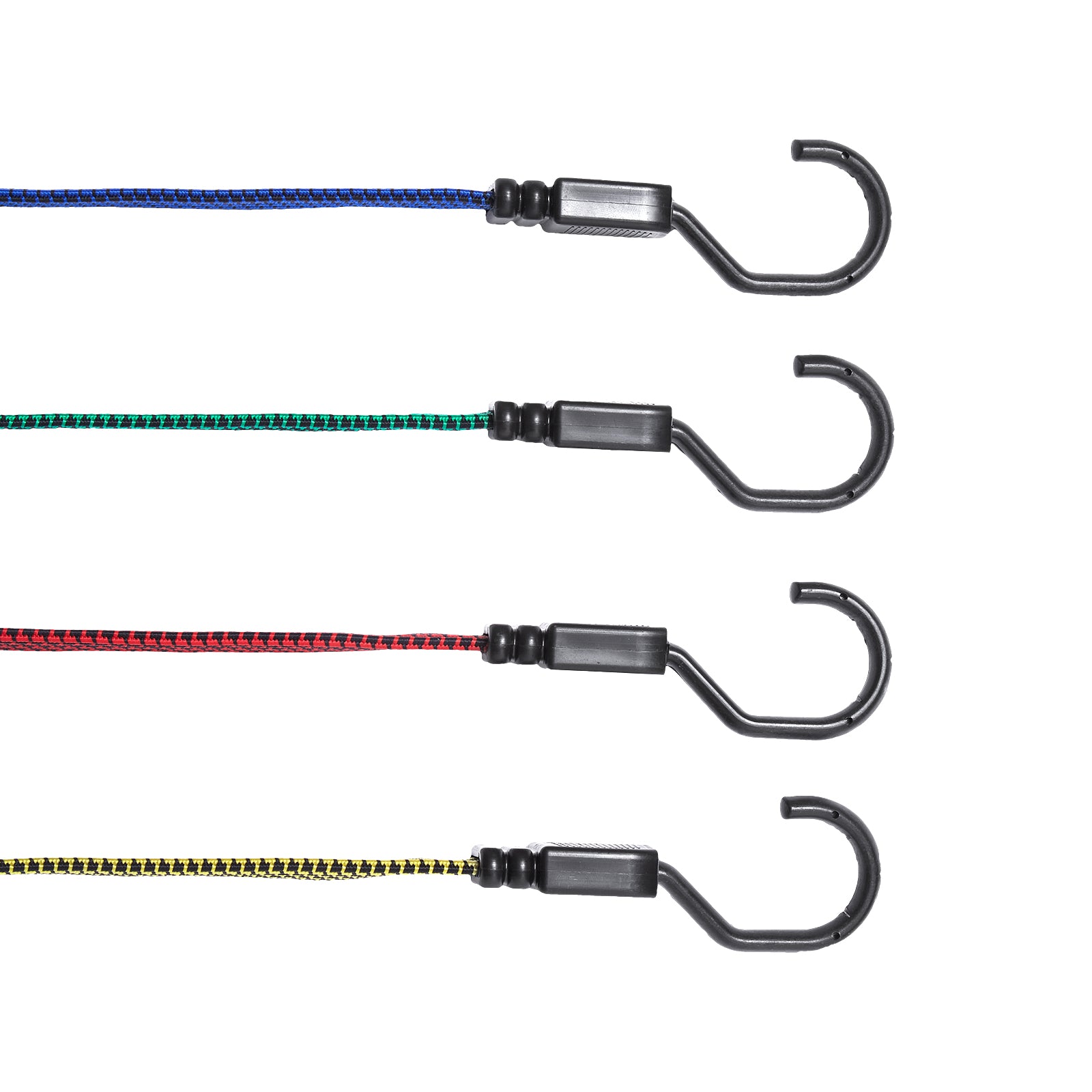 32 Pcs Flat Bungee Cord Set 17 mm Heavy Duty Bungee Straps with J-Hooks