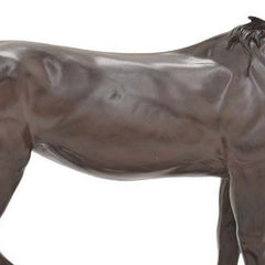 Refi 14 Inch Horse Statuette Figurine, Modern Style Sculpture, Brown Resin