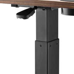 Overbed Table, Mobile Bed Side Table with Flip Desktop and 4 Wheels, Height & Angle Adjustable Rolling Laptop Desk with Cup Holder, Portable Over Bed Desk for Home, Office, Study, Wood + Black