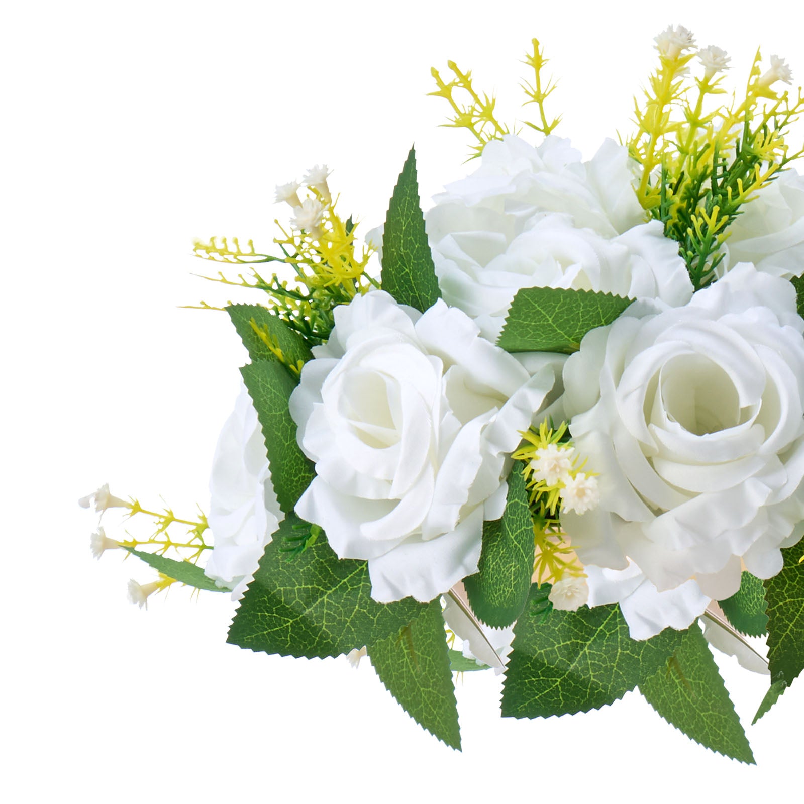Flower Balls Arrangement Bouquet 10 PCS, 9.5-Inch Diameter Artificial Flower Balls Wedding Rose Centerpieces, Faux Flowers Arrangements for Wedding Centerpiece Home Table Decorations, White