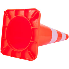 Safety Cones, 10PCS 28" Traffic Cones, PVC Orange Construction Cones, 2 Reflective Collars Traffic Cones with Weighted Base and Hand-Held Ring Used for Traffic Control, Driveway Road Parking