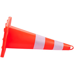 Safety Cones, 10PCS 28" Traffic Cones, PVC Orange Construction Cones, 2 Reflective Collars Traffic Cones with Weighted Base and Hand-Held Ring Used for Traffic Control, Driveway Road Parking