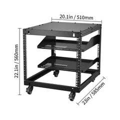 9U 4 Post Open Frame Server Rack Network Enclosure 23''-40'' Adjustable