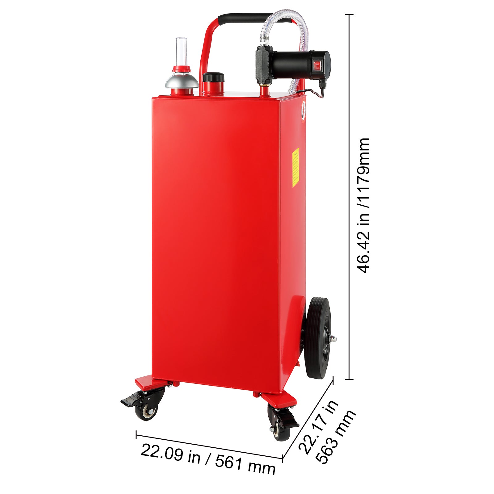 30 Gallon Fuel Caddy, 23.5 L/min, 180W Portable Storage Tank Container with Electric Pump Wheels, Fuel Transfer Storage Tank for Diesel Lubricating Oil Machine Oil Car Mowers Boat Motorcycle