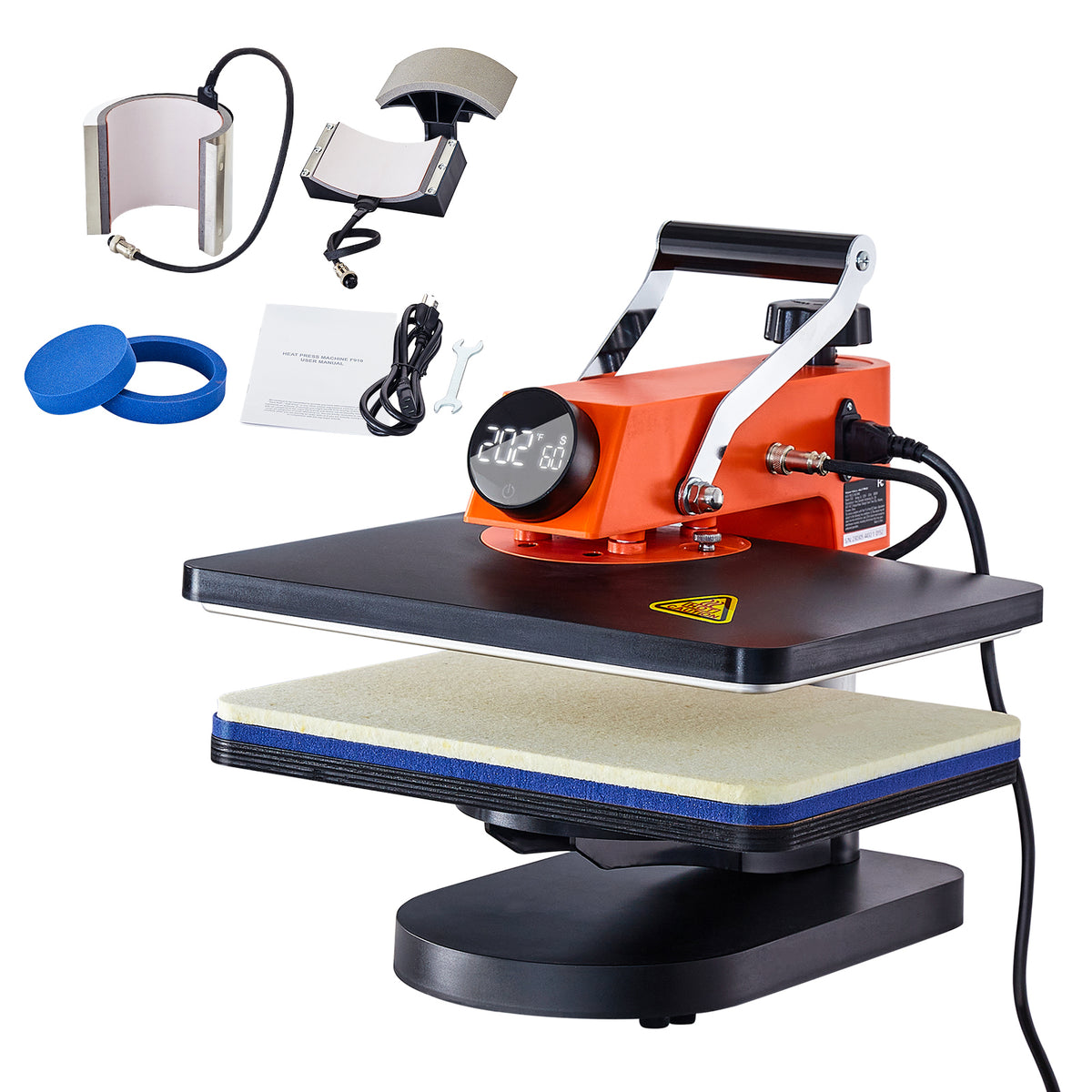 5-in-1 Heat Press Machine, 12" x 15" Fast Heating, 360 Swing Away Digital Sublimation Transfer, T-Shirt Vinyl Transfer Printer for Banners Canvas Bag Shirts Pillow Cups Caps Plates