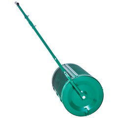 Compost Spreader, 24 in Wide Peat Moss Spreader with Push/Tow Handle, 4 Heights Adjustable, Powder-Coated Steel Garden Peat Moss Roller, Heavy Duty Grass Seed Spreaders for Planting Seeding