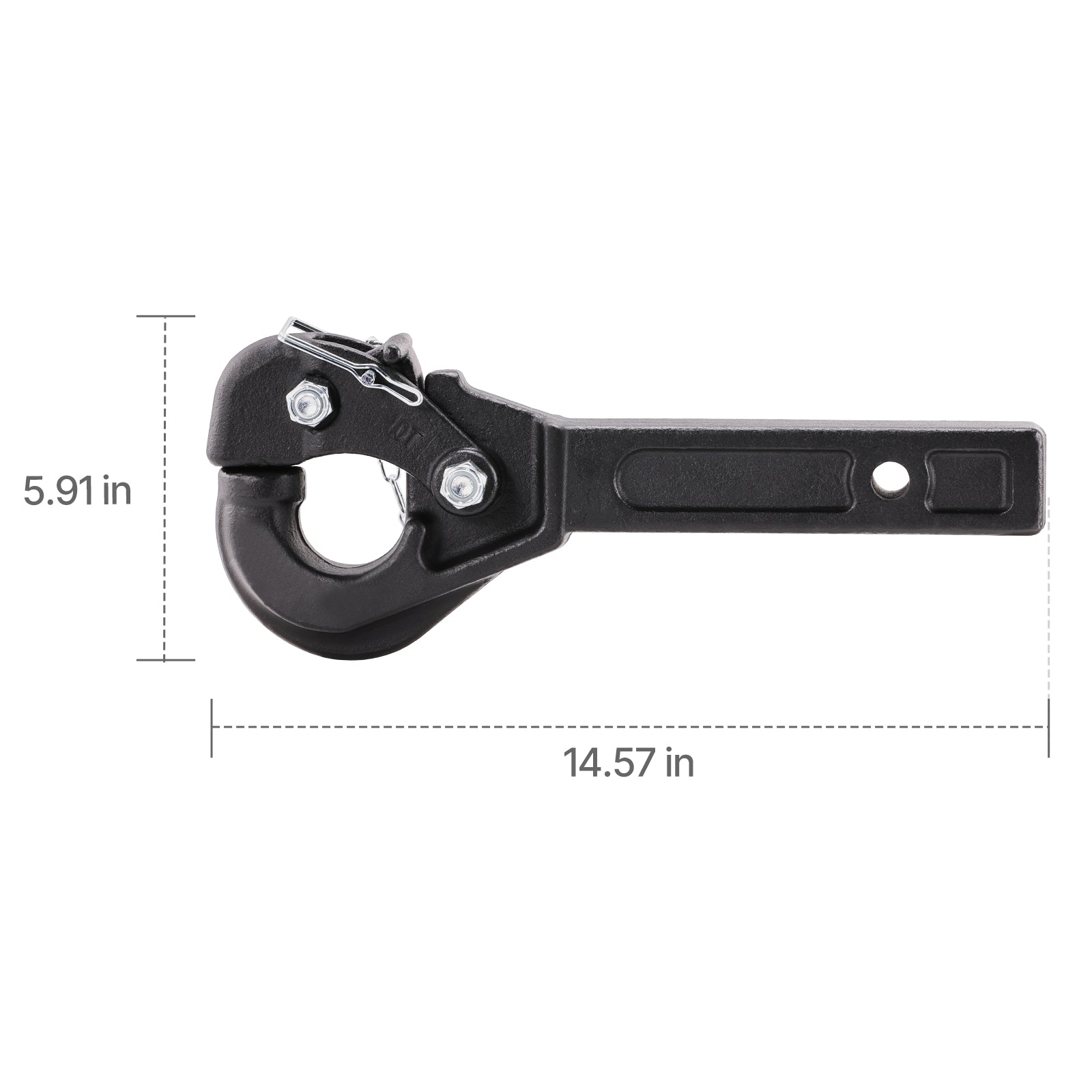 Pintle Hitch 2 inches Receiver Hook for 2.5 to 3 inches Lunette Ring 20000 lbs