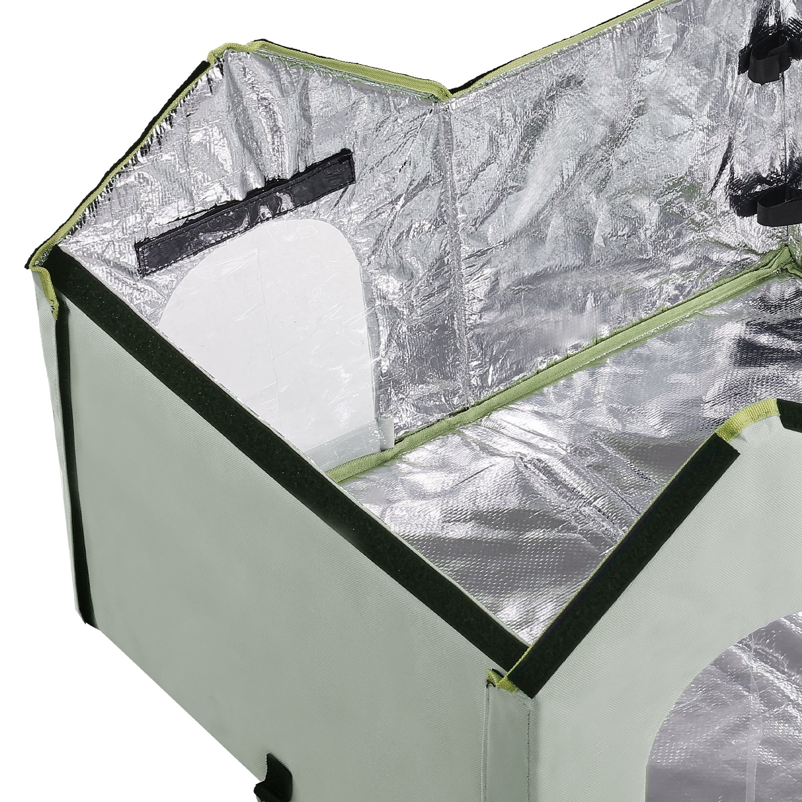 Heated Cat House Foldable Kitty Shelter with Heated Pad Green Large