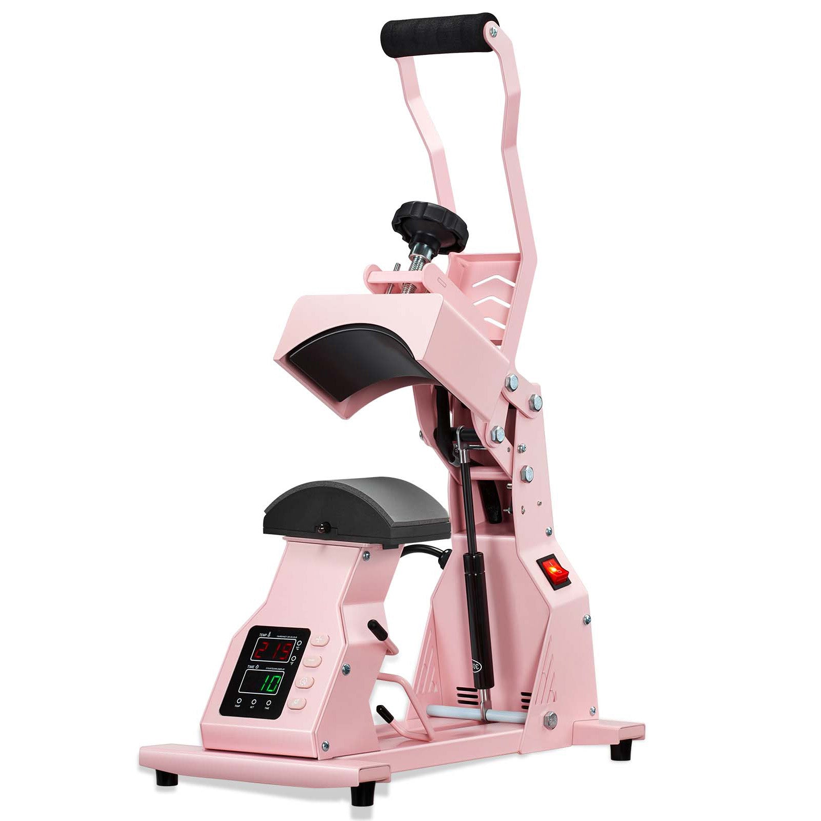Hat Heat Press Machine for Caps Hat Press with 2pcs Platens for HTV Pink