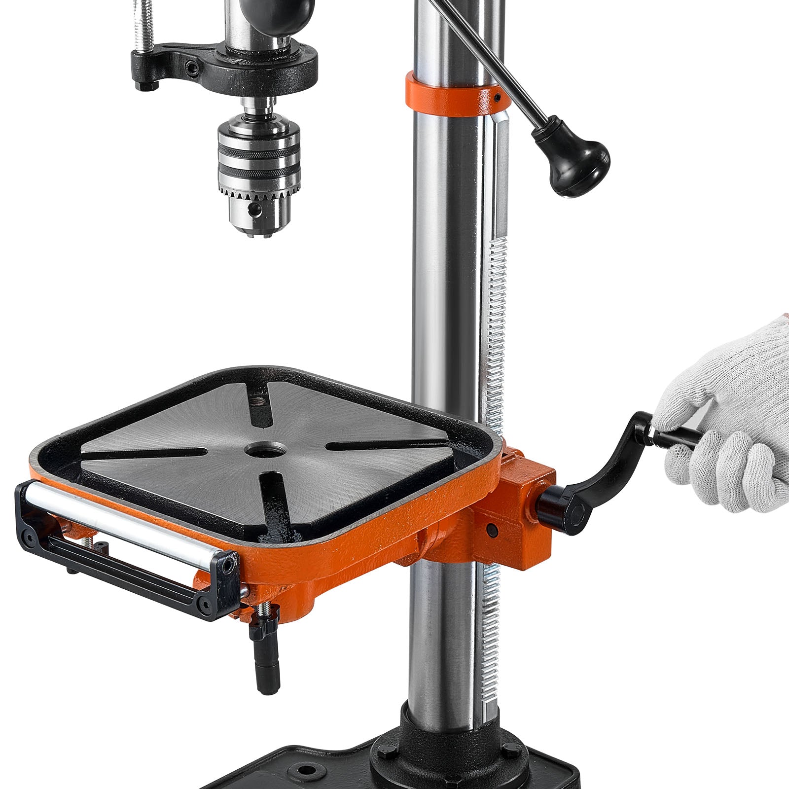 12 in Benchtop Drill Press, 5 Amp 120V, Variable Speed Cast Iron Bench Drill Press, 12 in Swing Distance 0-45° Tiltling Worktable with Laser Work Light, Tabletop Drilling Machine for Wood Metal