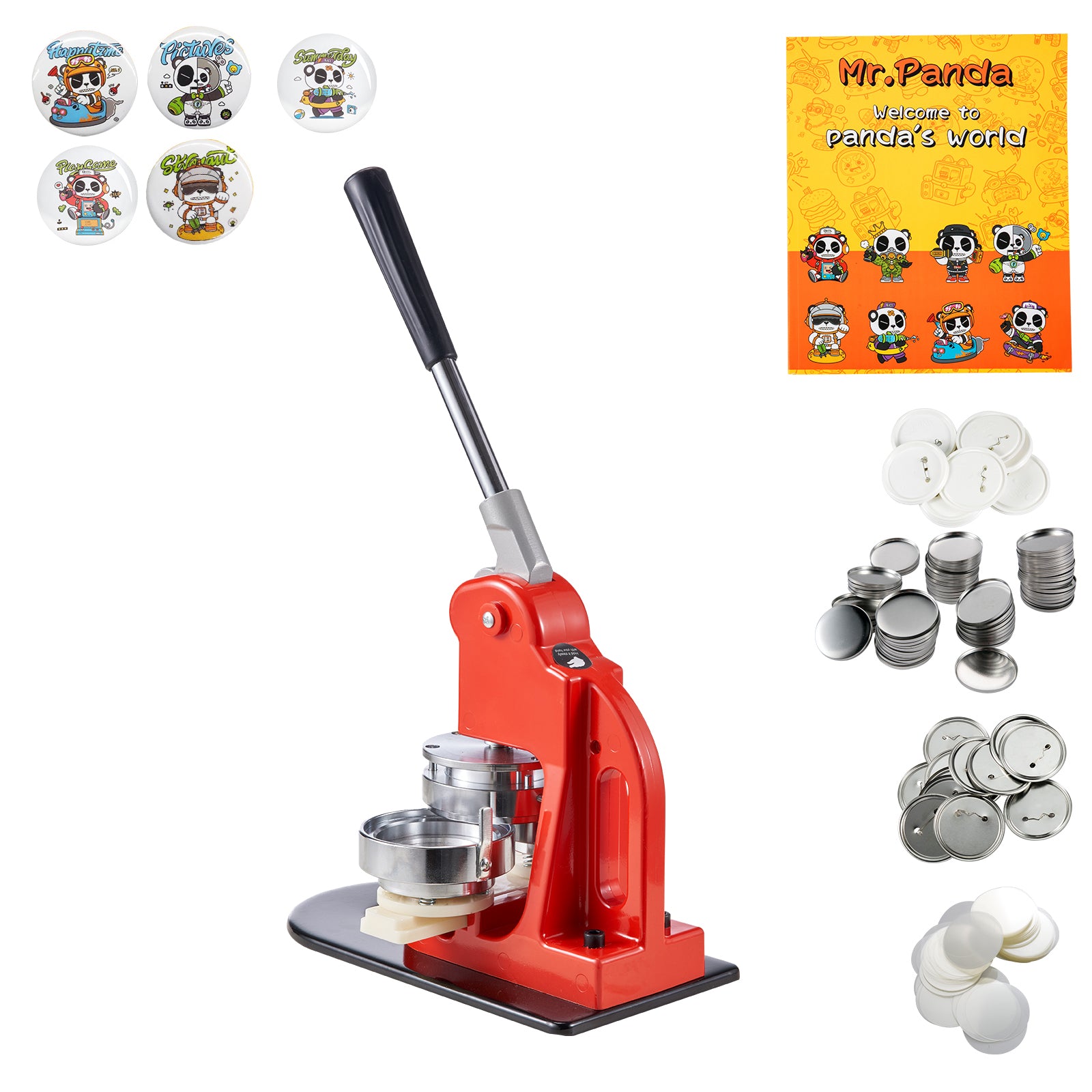 Button Maker Machine Badge Pin Machine 3" 75MM 500 Free Parts Press Kit