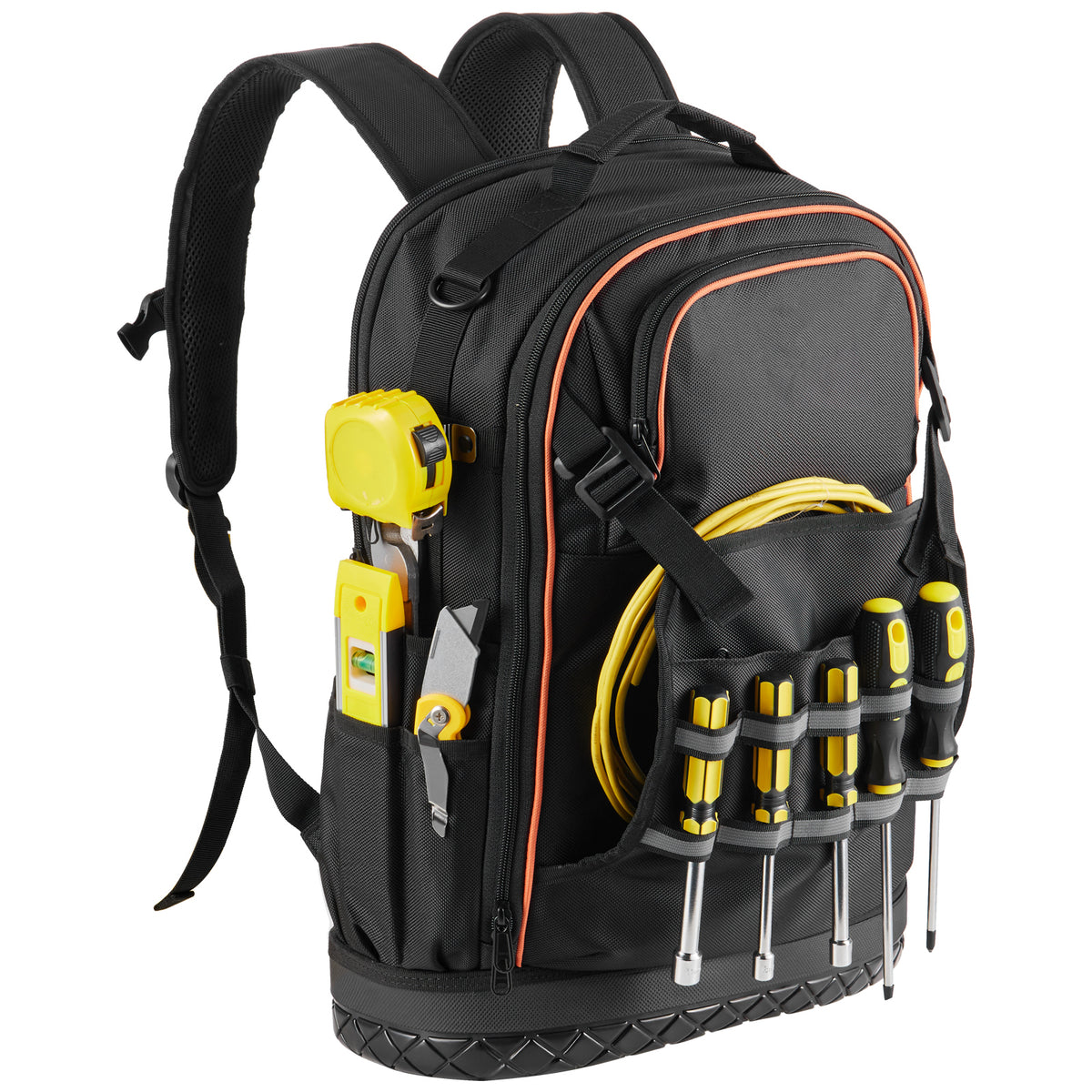 Tool Backpack with Tools 65 Pockets Tear-resistant Jobsite Backpack