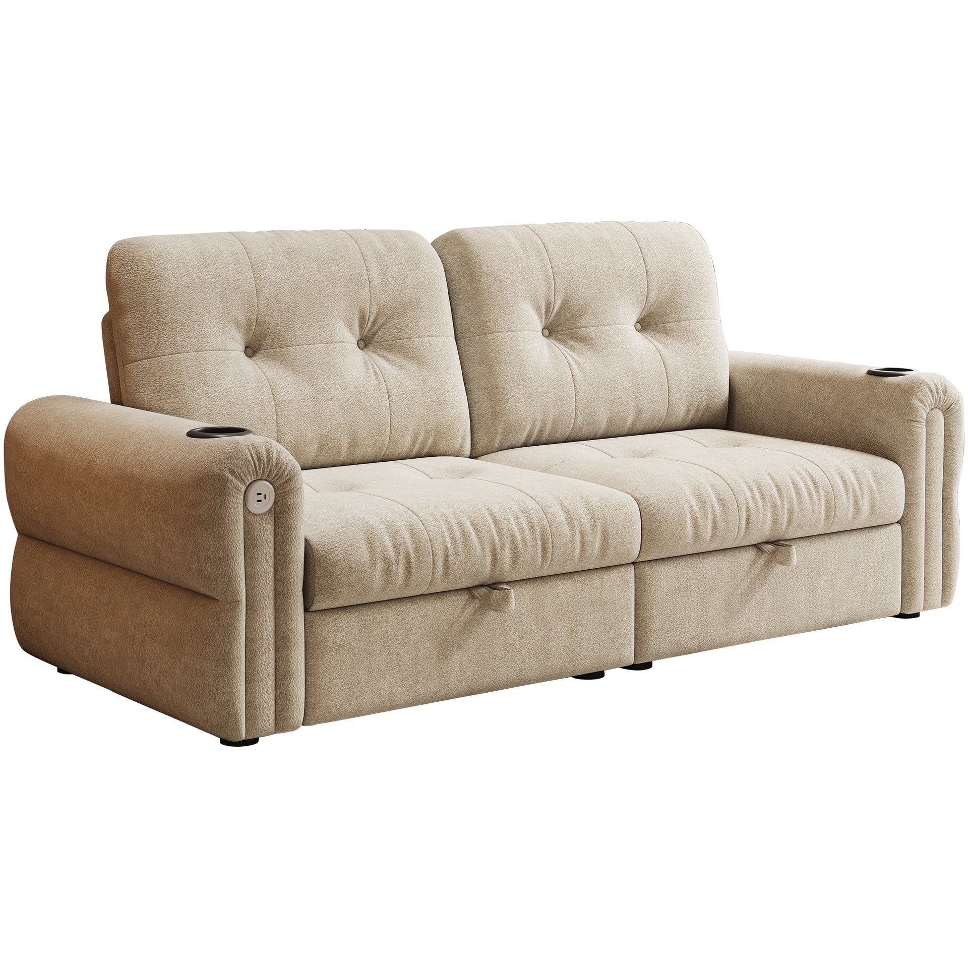 It is a multi-functional sofa, a 77-inch convertible sofa bed, and a 2-in-1 piece suitable for both sitting and lying down. Made of  Sheneyron fabric, it is suitable for living rooms, bedrooms