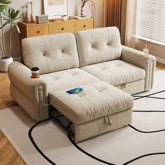 It is a multi-functional sofa, a 77-inch convertible sofa bed, and a 2-in-1 piece suitable for both sitting and lying down. Made of  Sheneyron fabric, it is suitable for living rooms, bedrooms
