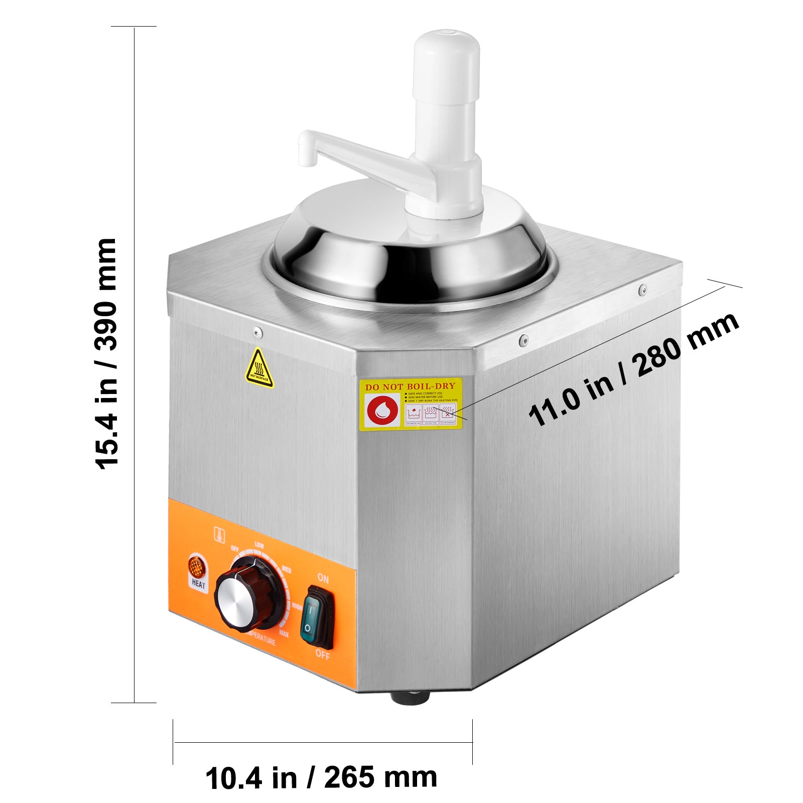 2.4L Electric Cheese Dispenser with Pump Commercial Hot Fudge Warmer 86℉-230℉