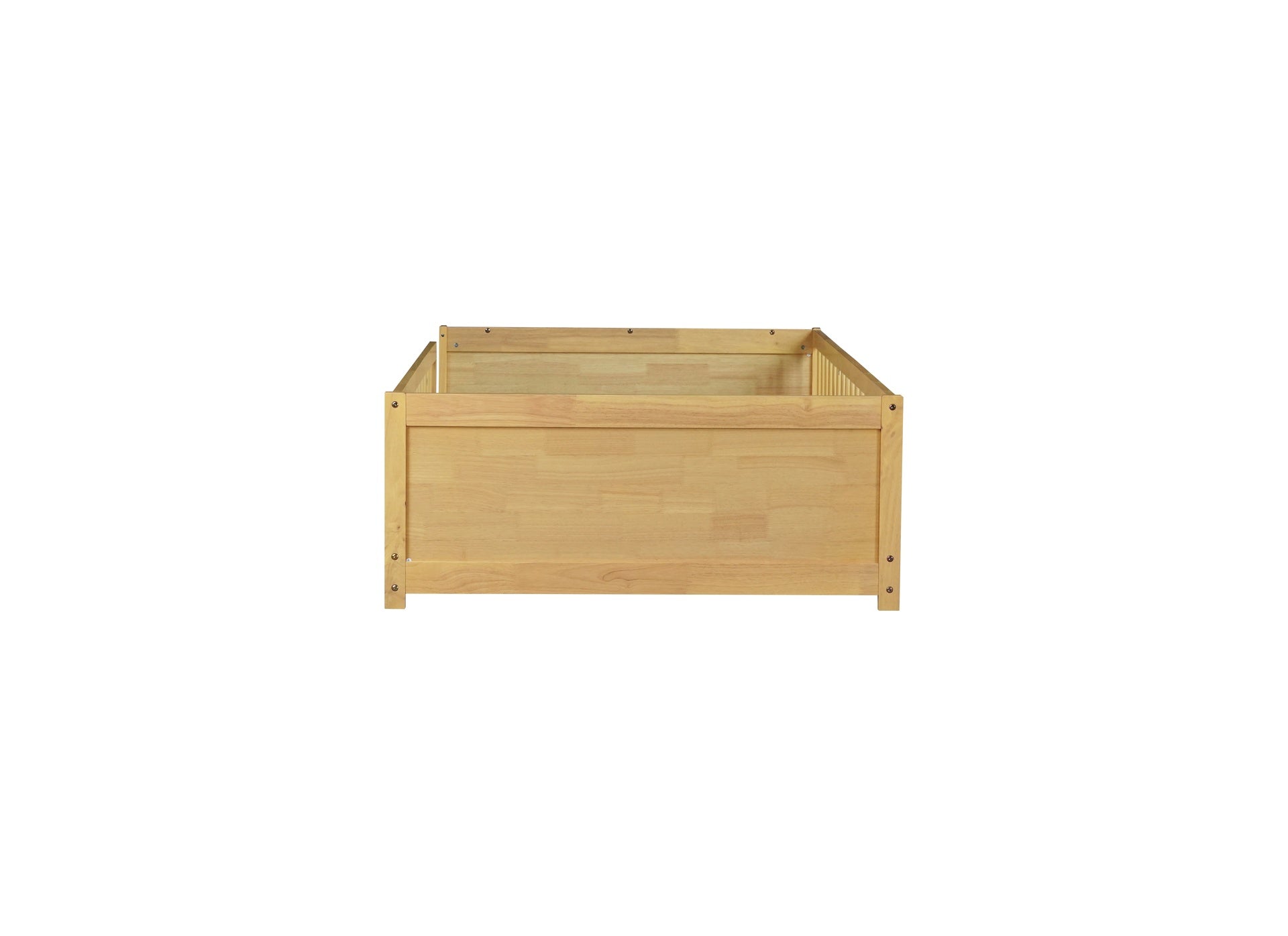 Twin size Floor Platform Bed with Built-in Book Rack,Natural(Old Sku:W504P143309)