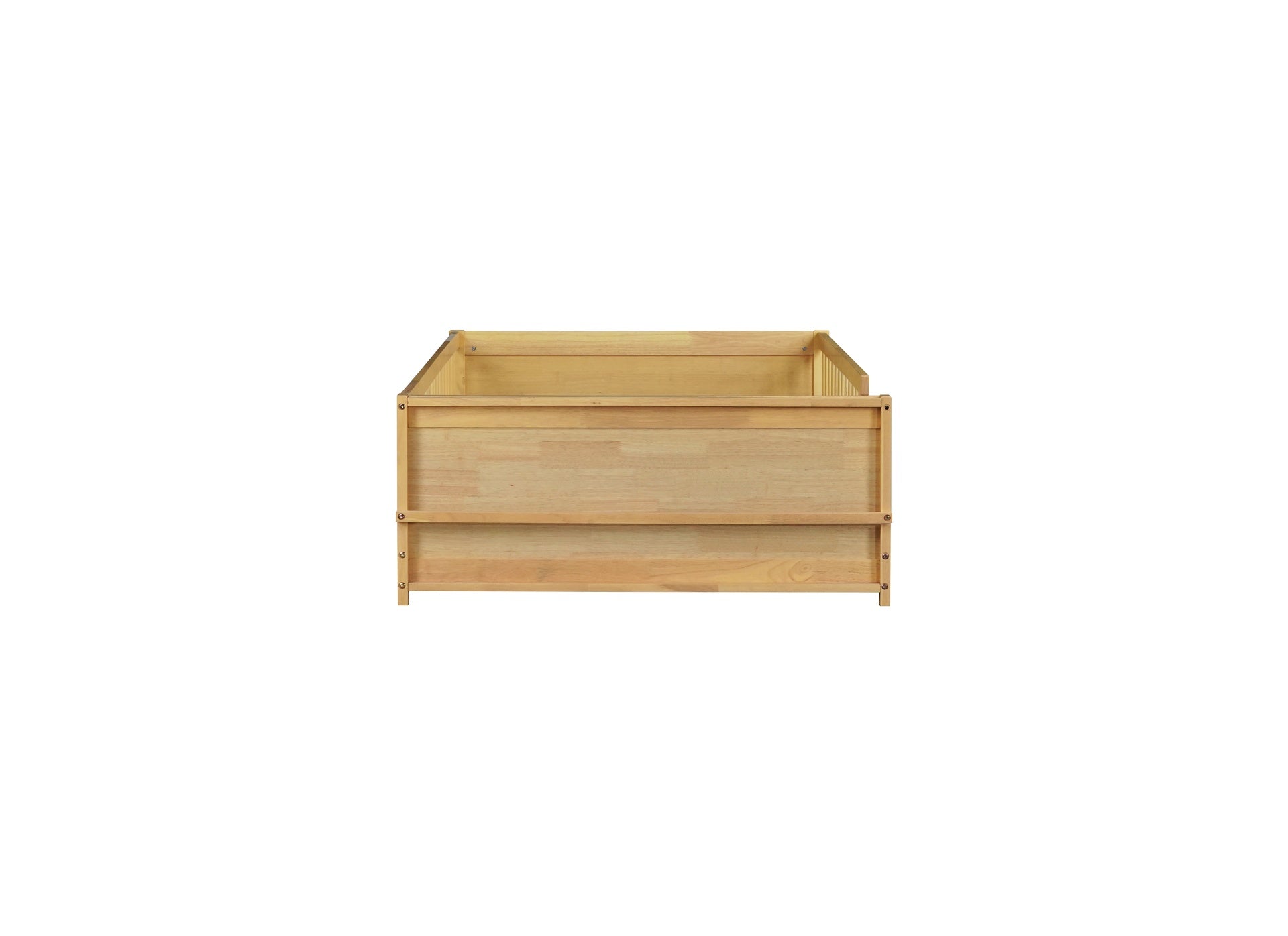 Twin size Floor Platform Bed with Built-in Book Rack,Natural(Old Sku:W504P143309)