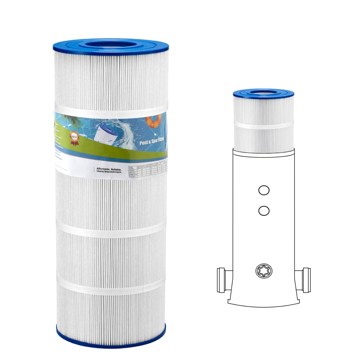Hot Tub Pool Filter Cartridge 120 sqft Compatible Hayward CX1200RE Pleatco PA120