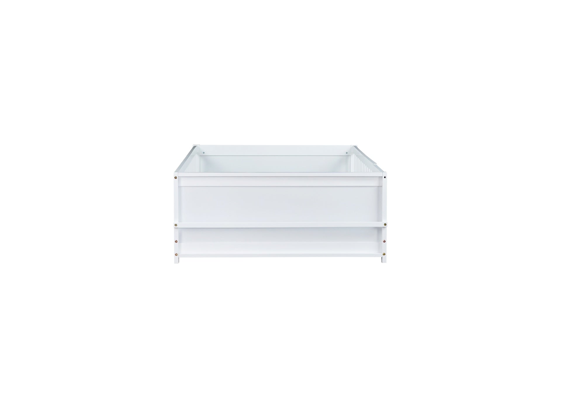Twin Size Floor Bed with Built-in Book Rack and Door,White(Old Sku:W504P143313)
