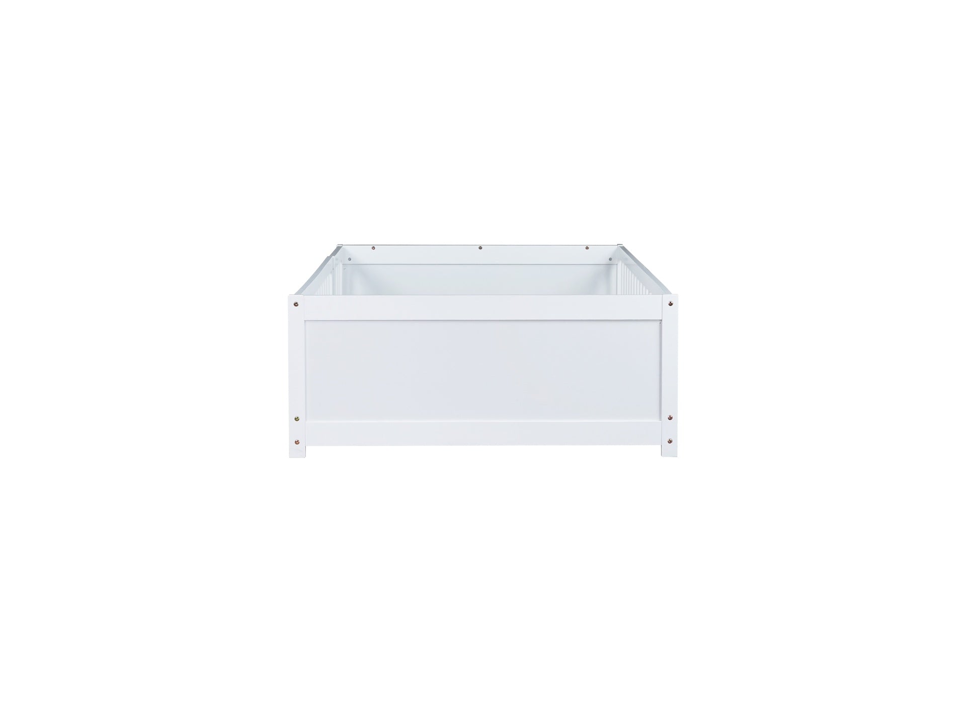 Twin Size Floor Bed with Built-in Book Rack and Door,White(Old Sku:W504P143313)