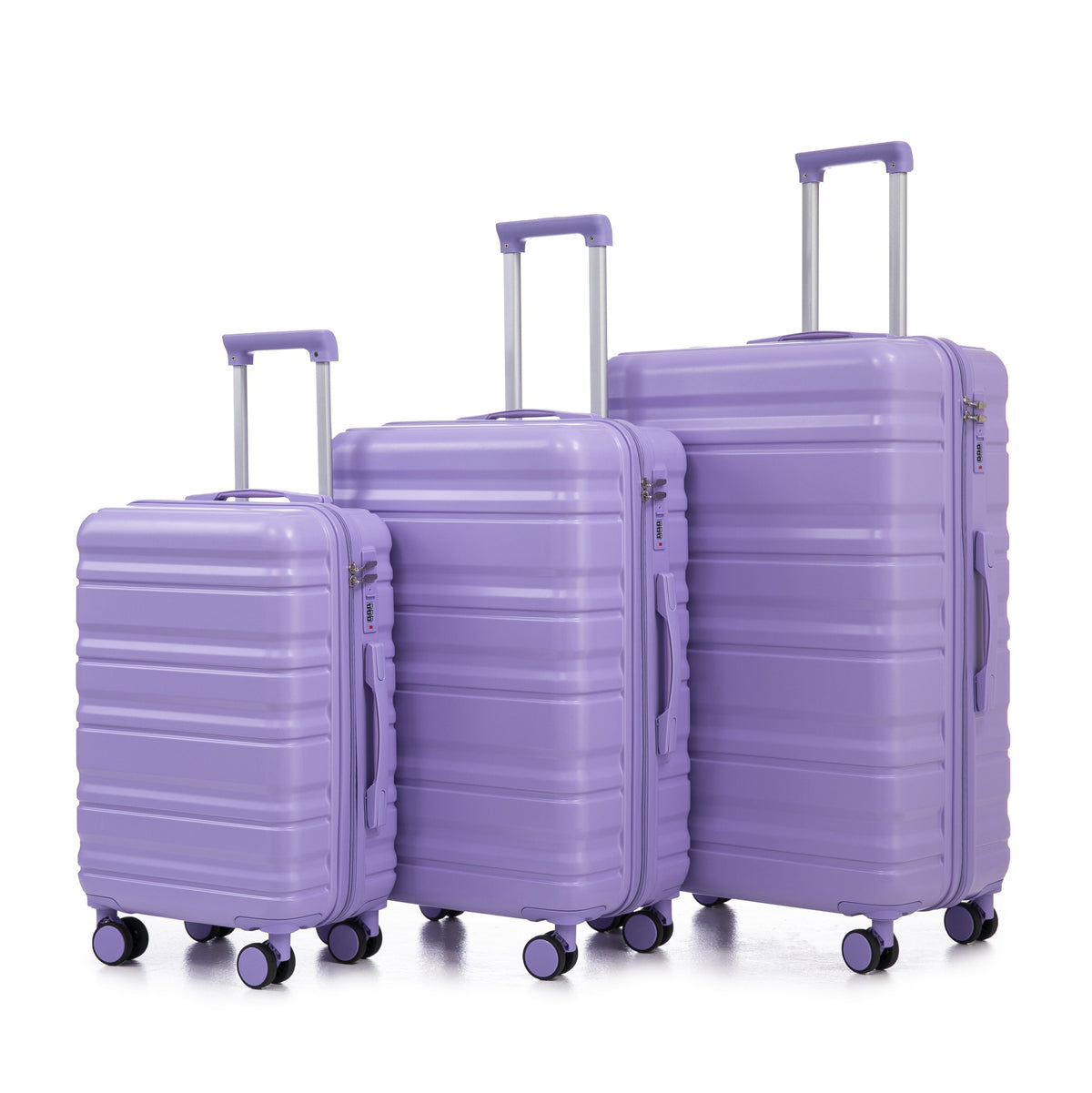 HIFINE TOURIST 20"/24"/28" 3 pcs/set in ABS Spinner Wheel Luggage, Carry on Suitcase, Matching Color, Combination Lock (Blue+Purple)