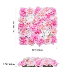 3D Flower Wall Panel 12 PCS 15x15 in Artificial Floral Mat for Wedding Privacy