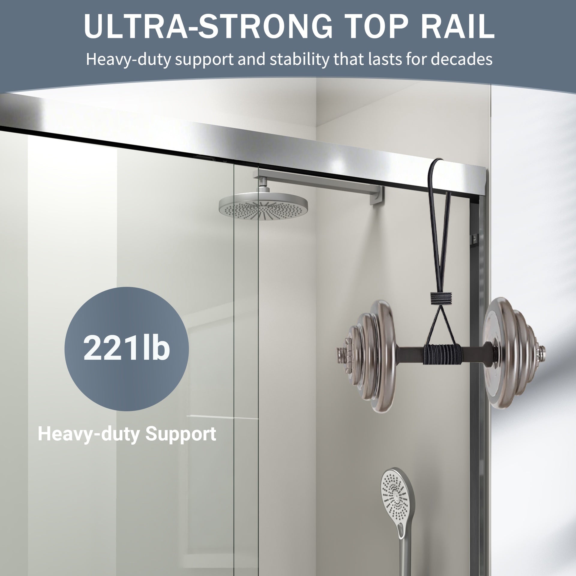 56-60 in. W x 72 in. H Double Sliding Shower Door, Semi-frameless Bathroom Sliding Door with 1/4" (6mm) Tempered Glass for Walk-in Shower, Chrome CM-24D03-60CX