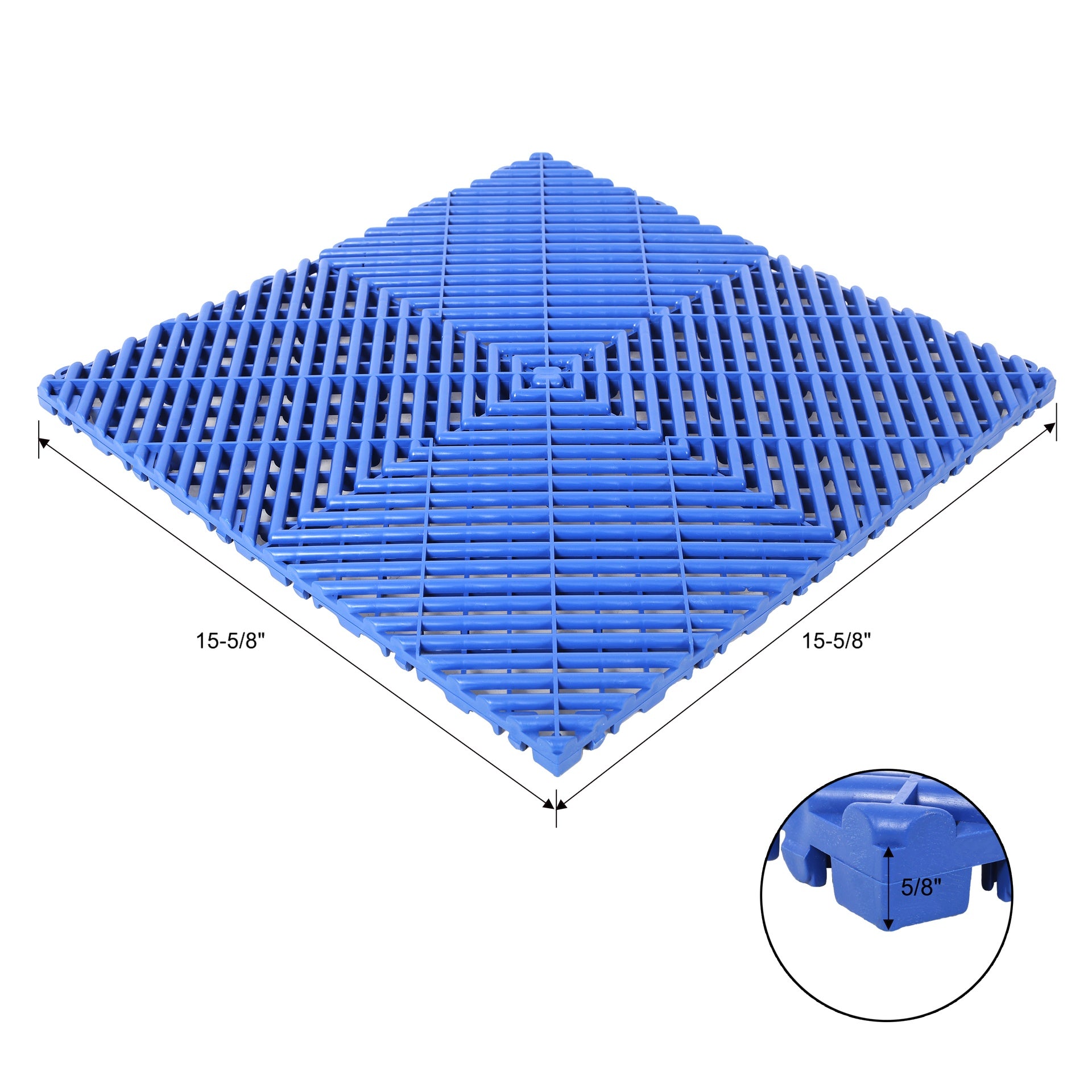 25pcs Plastic Garage Floor Mats,15.6"x15.6" Size,Non-Slip Interlocking Plastic Garage Floor Mat,Splicing Drainage Floor Tile and Shower Mat, for Garage, Garden, Kitchen & Outdoor, Blue