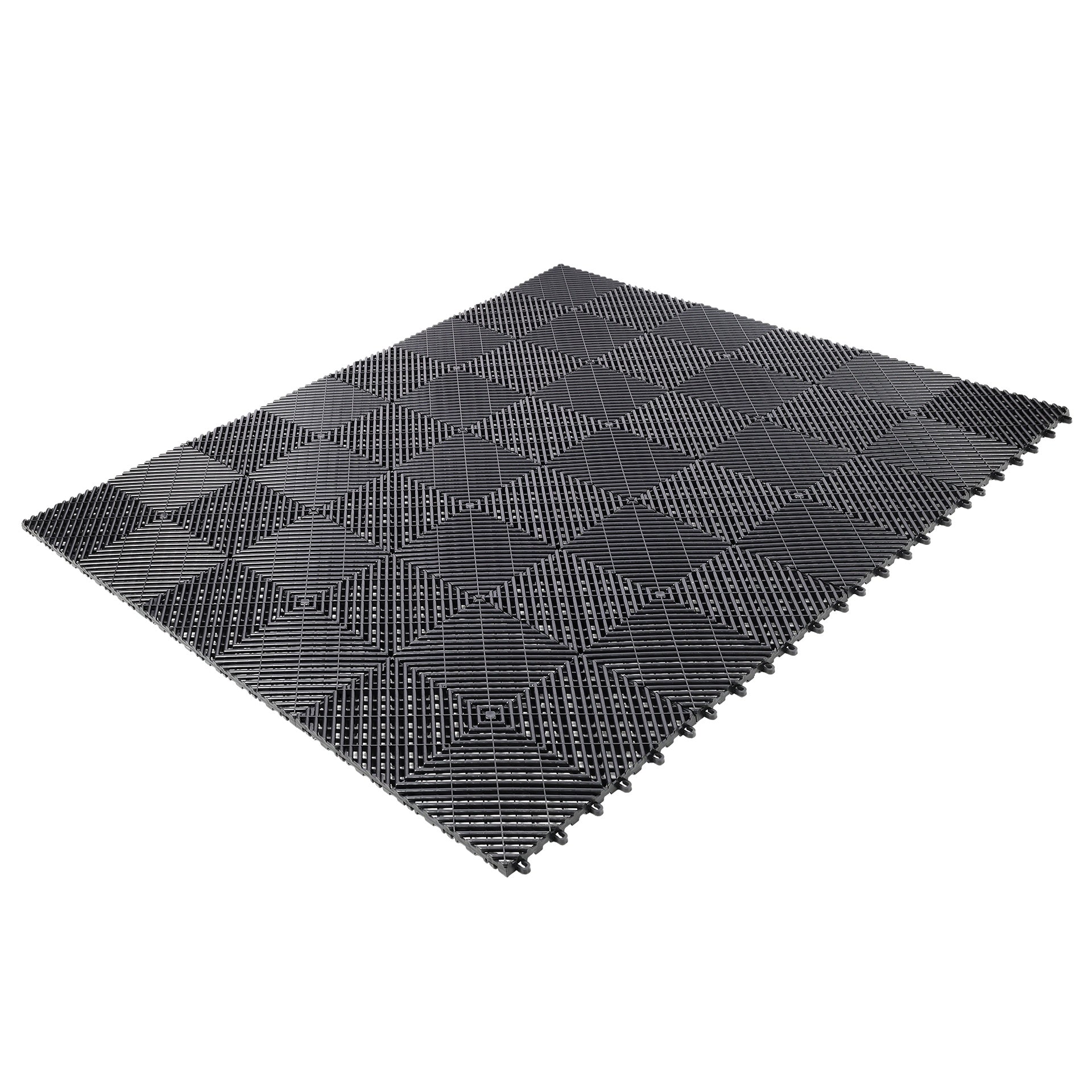 25pcs Plastic Garage Floor Mats,15.6"x15.6" Size,Non-Slip Interlocking Plastic Garage Floor Mat,Splicing Drainage Floor Tile and Shower Mat, for Garage, Garden, Kitchen & Outdoor, Black