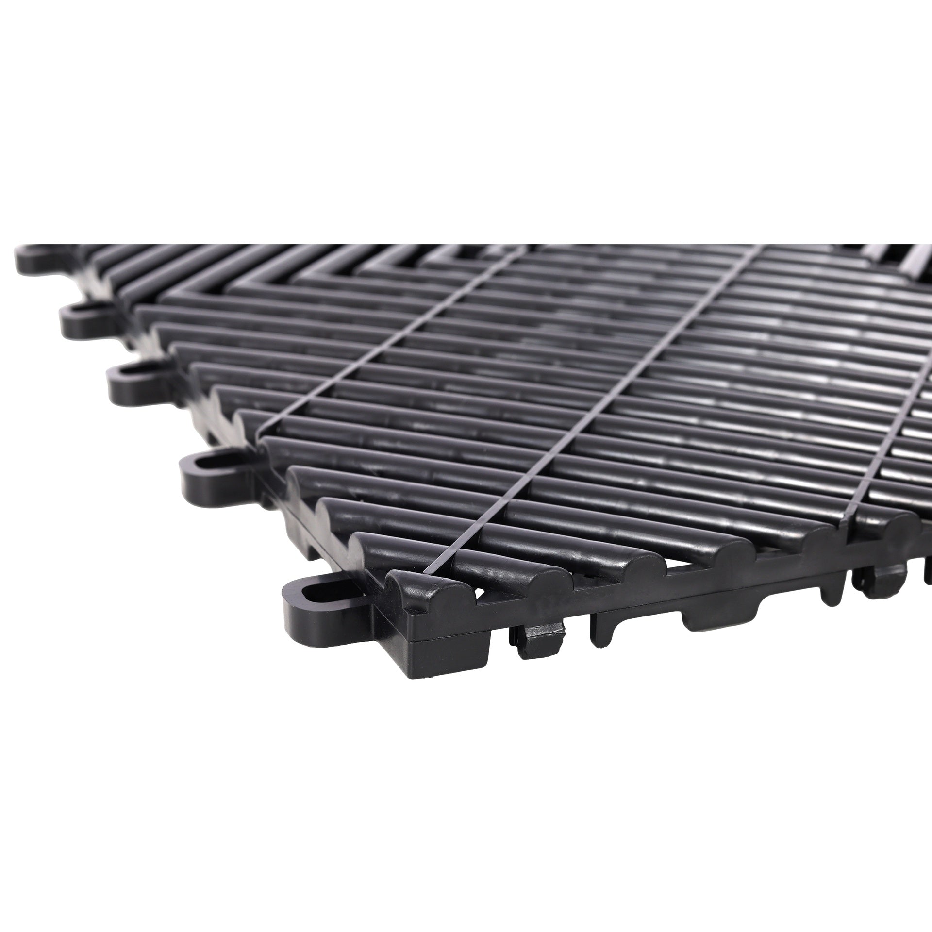 25pcs Plastic Garage Floor Mats,15.6"x15.6" Size,Non-Slip Interlocking Plastic Garage Floor Mat,Splicing Drainage Floor Tile and Shower Mat, for Garage, Garden, Kitchen & Outdoor, Black