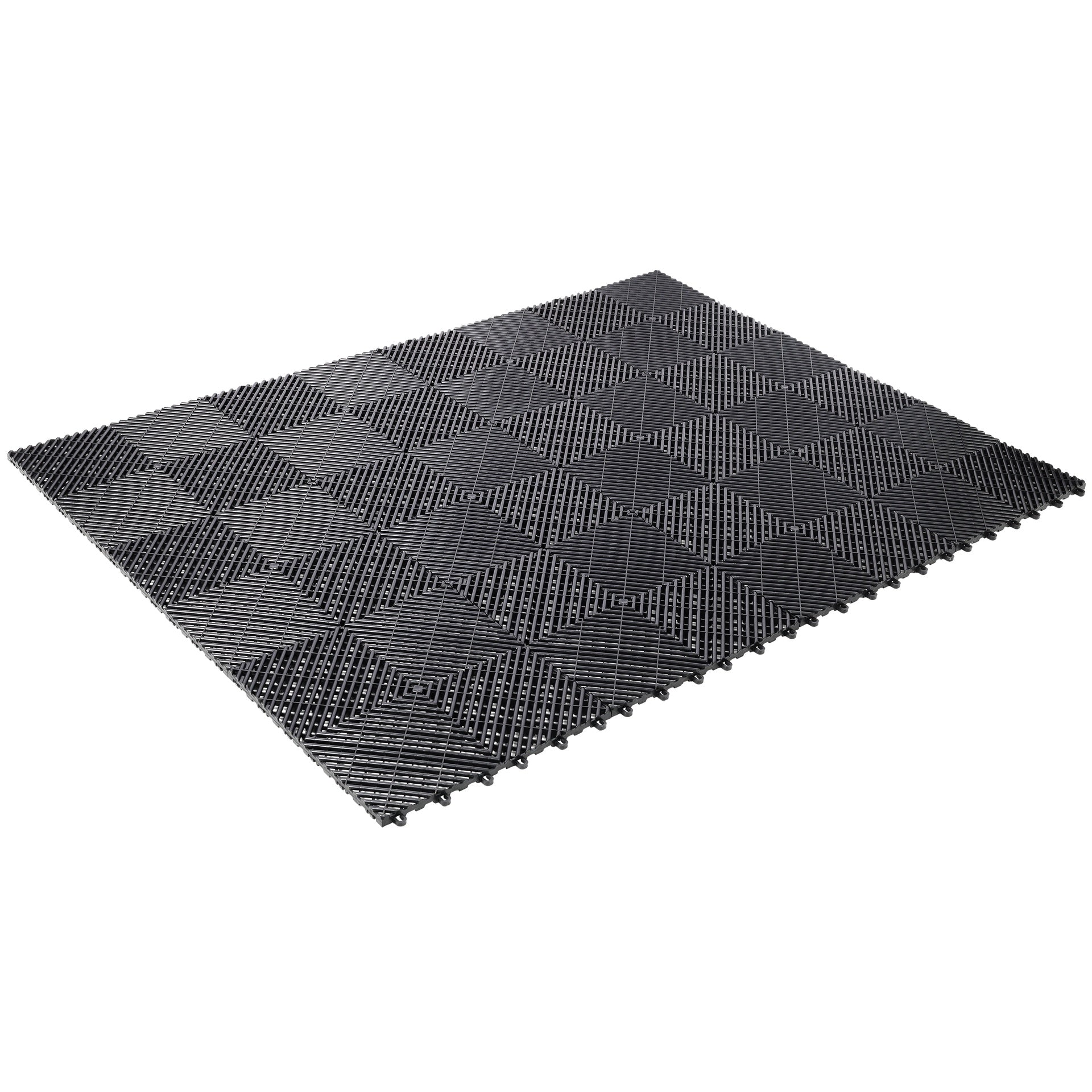 25pcs Plastic Garage Floor Mats,15.6"x15.6" Size,Non-Slip Interlocking Plastic Garage Floor Mat,Splicing Drainage Floor Tile and Shower Mat, for Garage, Garden, Kitchen & Outdoor, Black