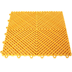 25pcs Plastic Garage Floor Mats,15.6"x15.6" Size,Non-Slip Interlocking Plastic Garage Floor Mat,Splicing Drainage Floor Tile and Shower Mat, for Garage, Garden, Kitchen & Outdoor, Yellow