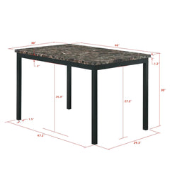 Faux Marble Top metal frame dinette table