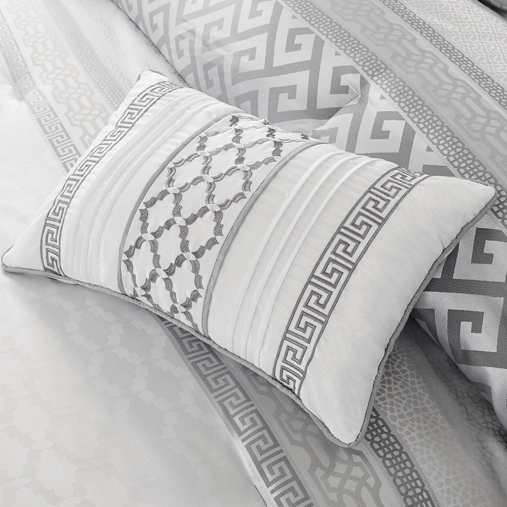 7 Piece Comforter Set Grey Queen