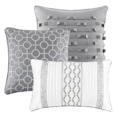 7 Piece Comforter Set Grey King