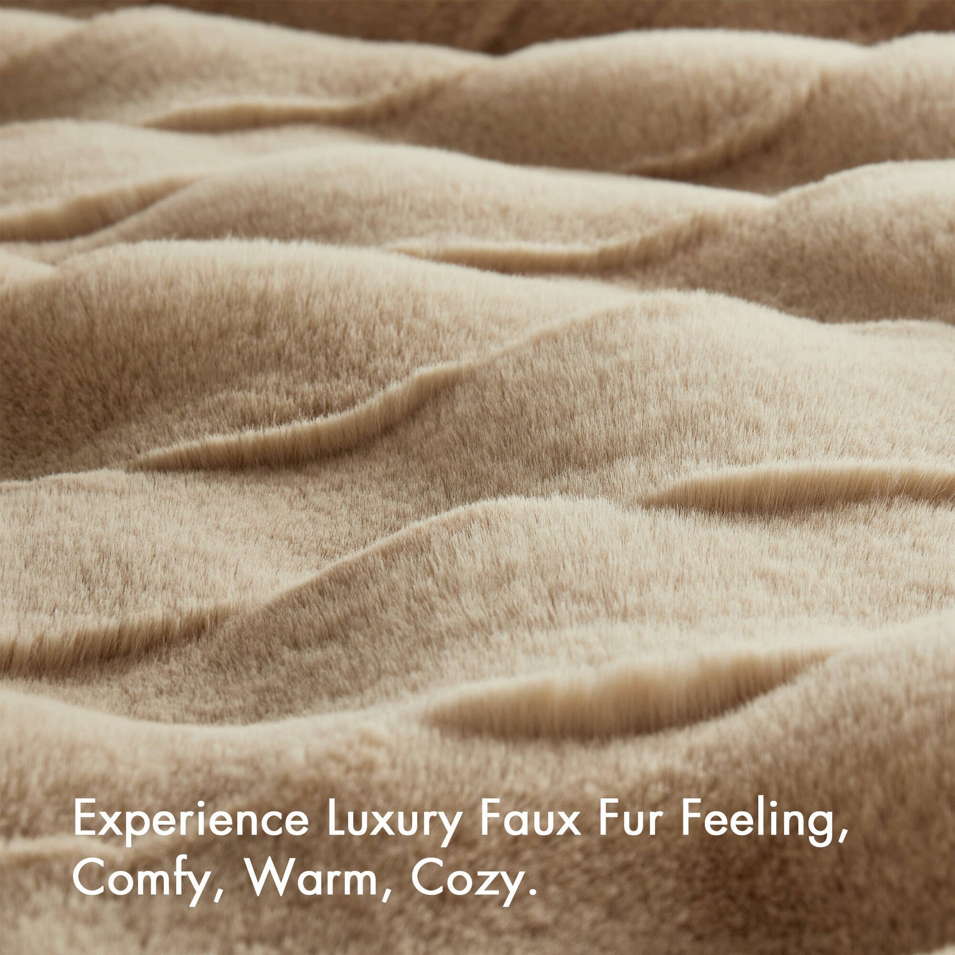 1 PC 50x60" Vivienne Faux Fur Throw Tan