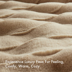 1 PC 50x60" Vivienne Faux Fur Throw Tan
