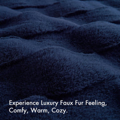 1 PC 50x60" Vivienne Faux Fur Throw Navy