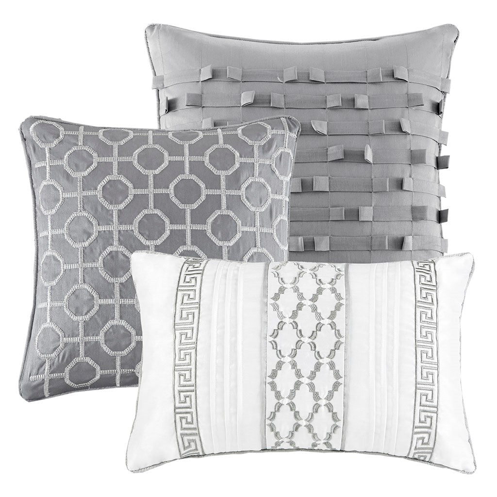 7 Piece Comforter Set Grey Cal King