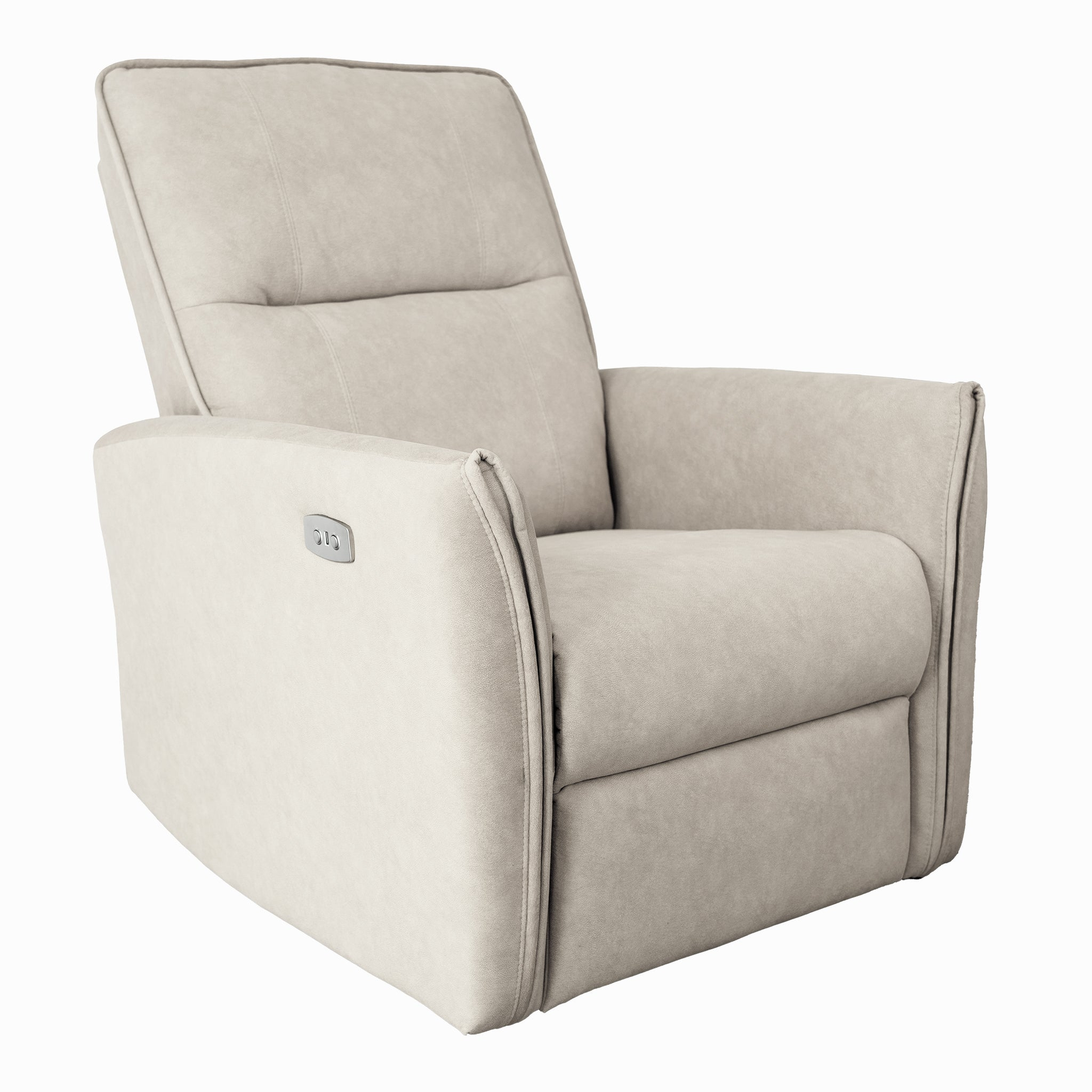New Design Asheville Cream Suede Recliner Chair 41" H x 33" W x 29"D for Living Room Apartment Study Room Office