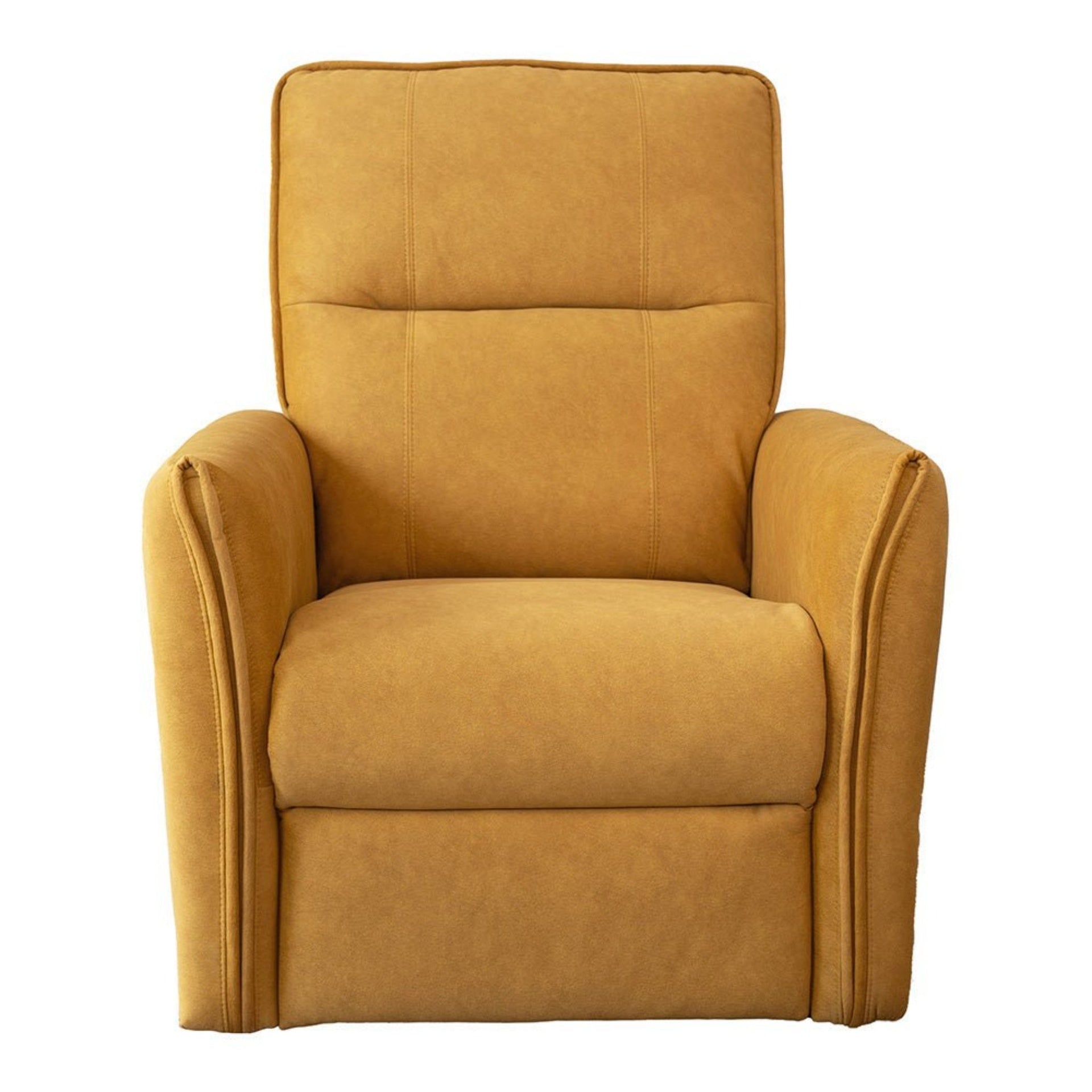 Elegant Style Asheville Dark Yellow Suede Recliner Chair 41" H x 33" W x 29"D for Living Room Apartment Office Study Room
