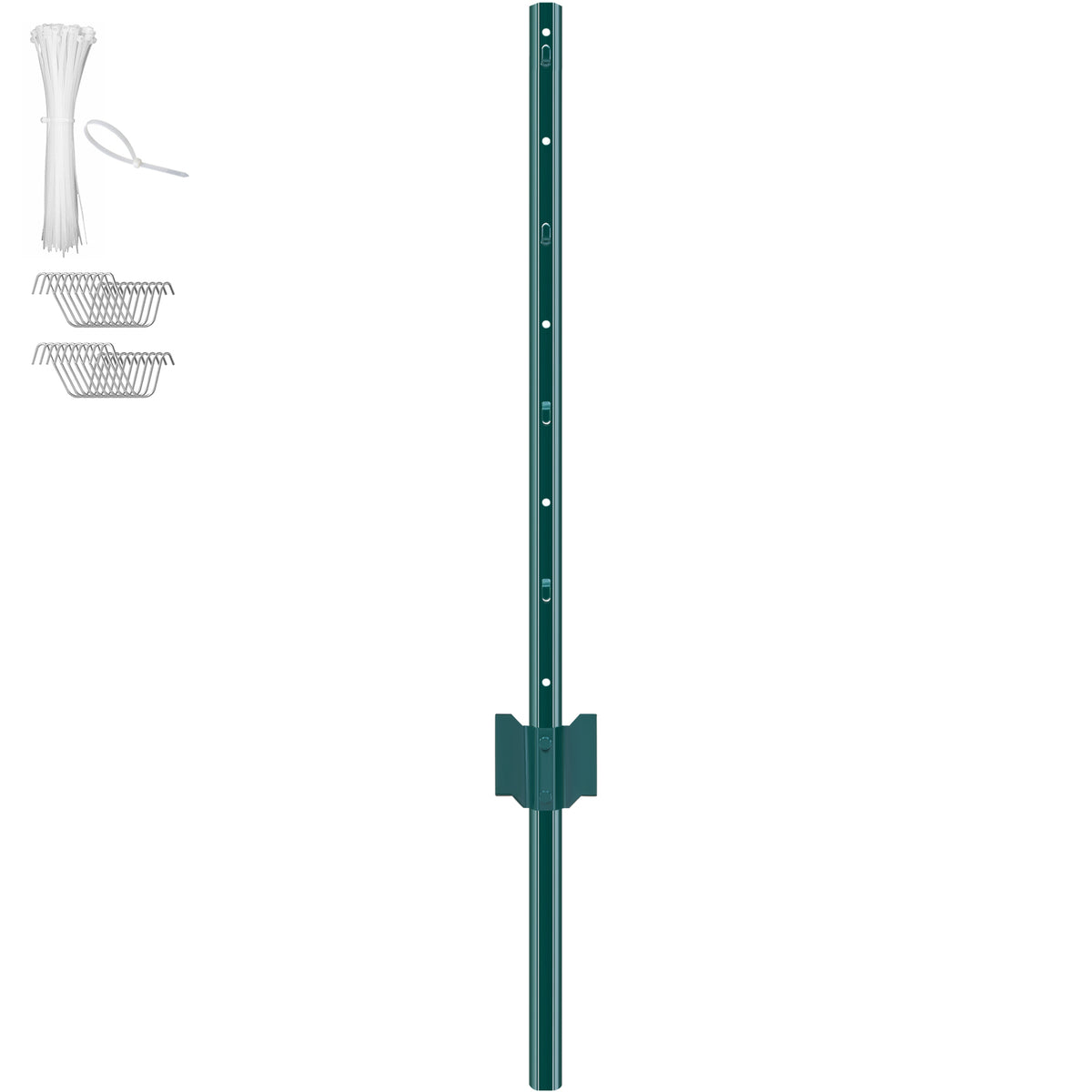 3 Feet Fence Post 10 Pack T-Post Heavy Duty Metal Fence Posts Green