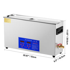 10L Ultrasonic Gun Cleaner, 300W Professional Ultra Sonic Cleaning Machine with Timer & Heater, 40kHz Digital Ultrasonic Cleaner with Basket for Gun Parts, Bullets, Military Supplies
Brand: VEVOR