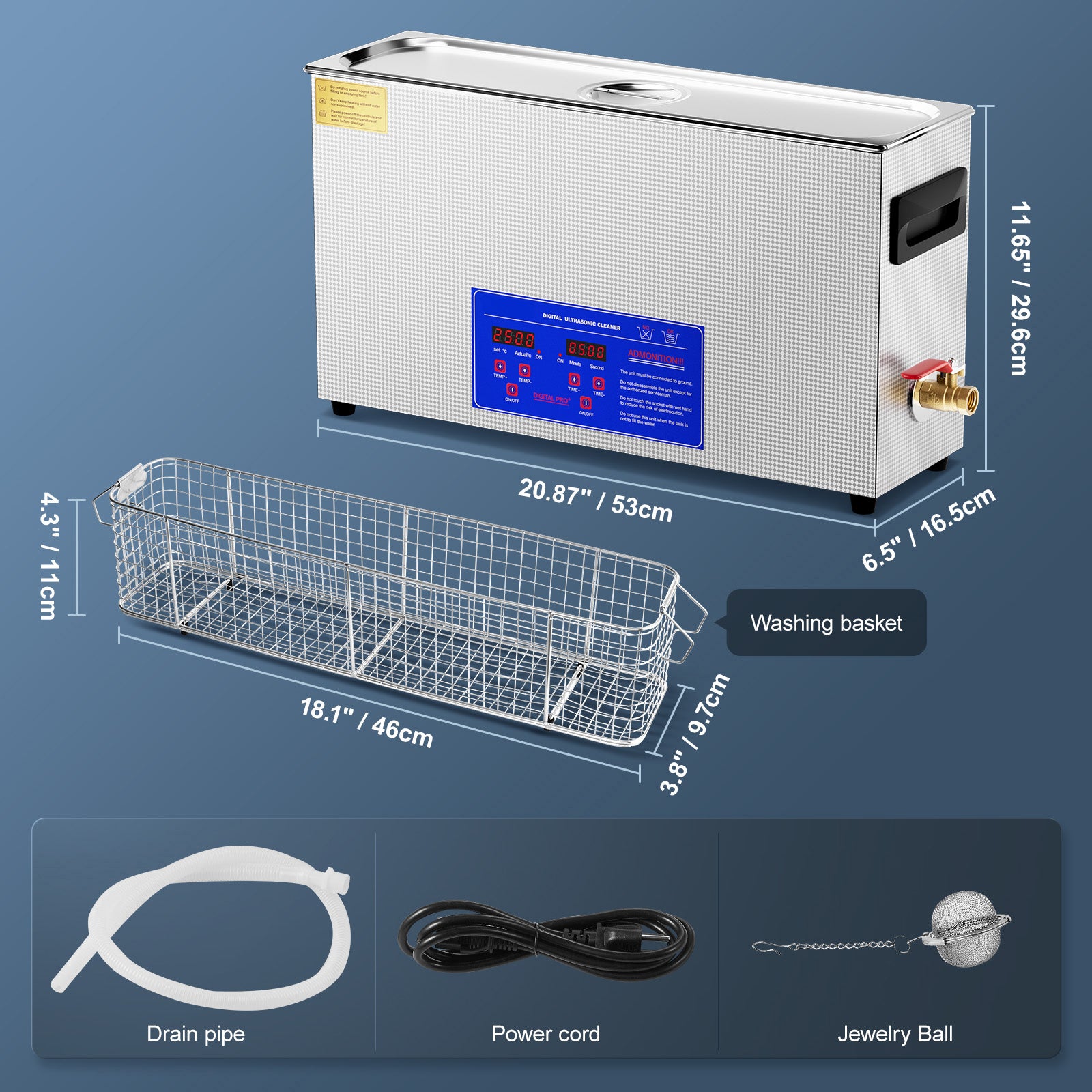 10L Ultrasonic Gun Cleaner, 300W Professional Ultra Sonic Cleaning Machine with Timer & Heater, 40kHz Digital Ultrasonic Cleaner with Basket for Gun Parts, Bullets, Military Supplies
Brand: VEVOR