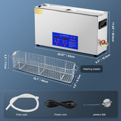10L Ultrasonic Gun Cleaner, 300W Professional Ultra Sonic Cleaning Machine with Timer & Heater, 40kHz Digital Ultrasonic Cleaner with Basket for Gun Parts, Bullets, Military Supplies
Brand: VEVOR