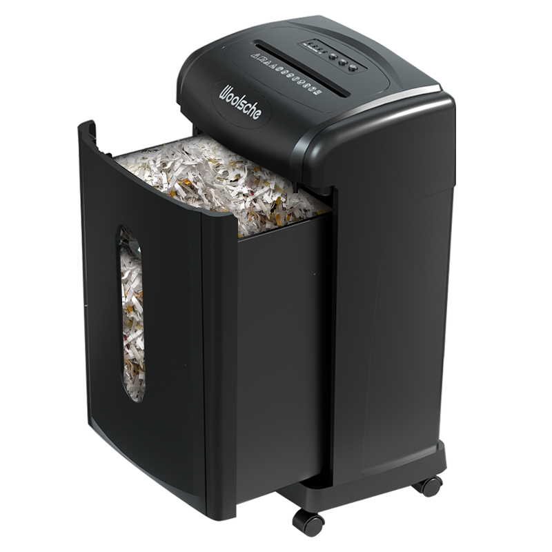 Large Capacity Heavy Duty Document Shredder 19-Sheet Cross-Cut Paper/Credit Card Shredder with 7.93 Gallon Pullout Wastebasket & 4 Castor