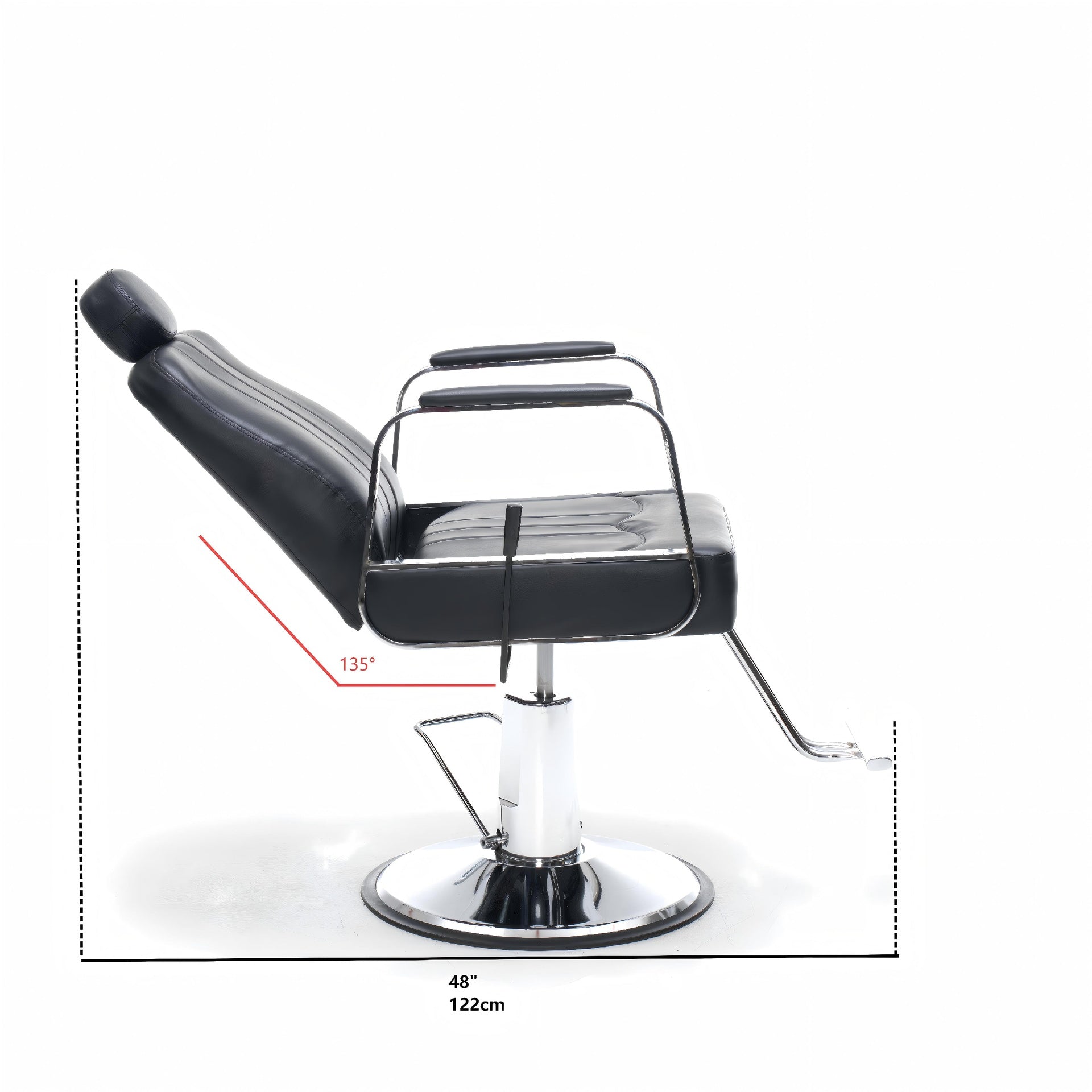 90°-150° Reclining Salon Chair for Hair Stylist, Heavy Duty Hydraulic Pump 360°Swivel Barber Chairs for Barbershop Salon -BLACK